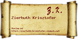 Zierhuth Krisztofer névjegykártya