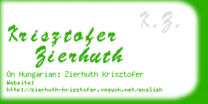krisztofer zierhuth business card